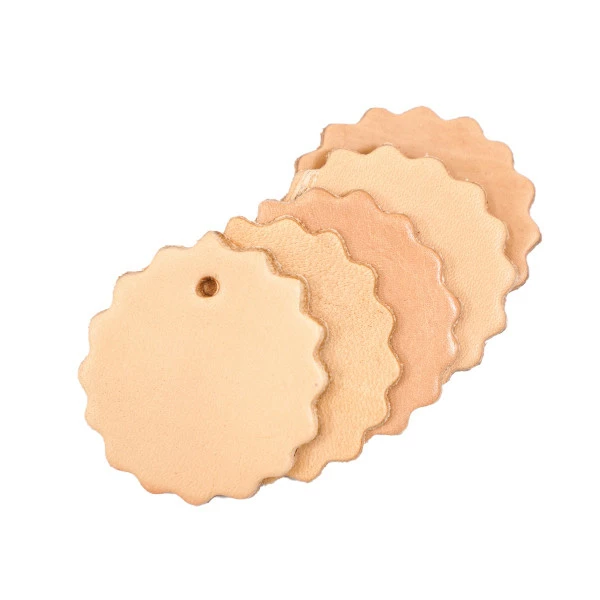 Leather Shape - Scallop Concho W/ Hole 2 Leather Shape - Scallop Concho W/ Hole - Image 2