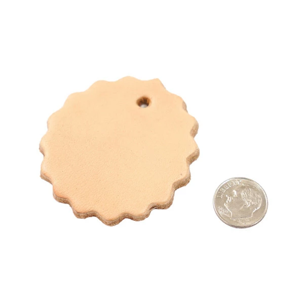 Leather Shape - Scallop Concho W/ Hole 3 Leather Shape - Scallop Concho W/ Hole - Image 3